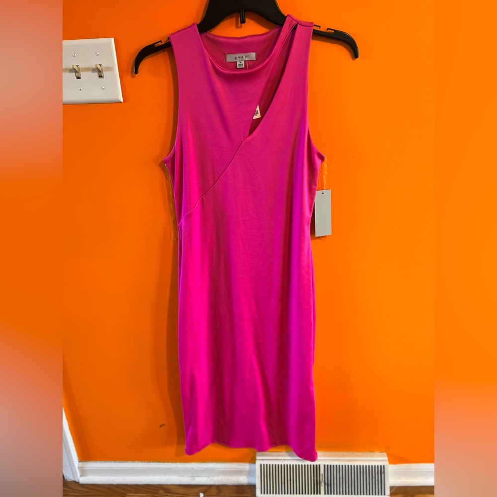 Hot pink cutout midi dress size medium